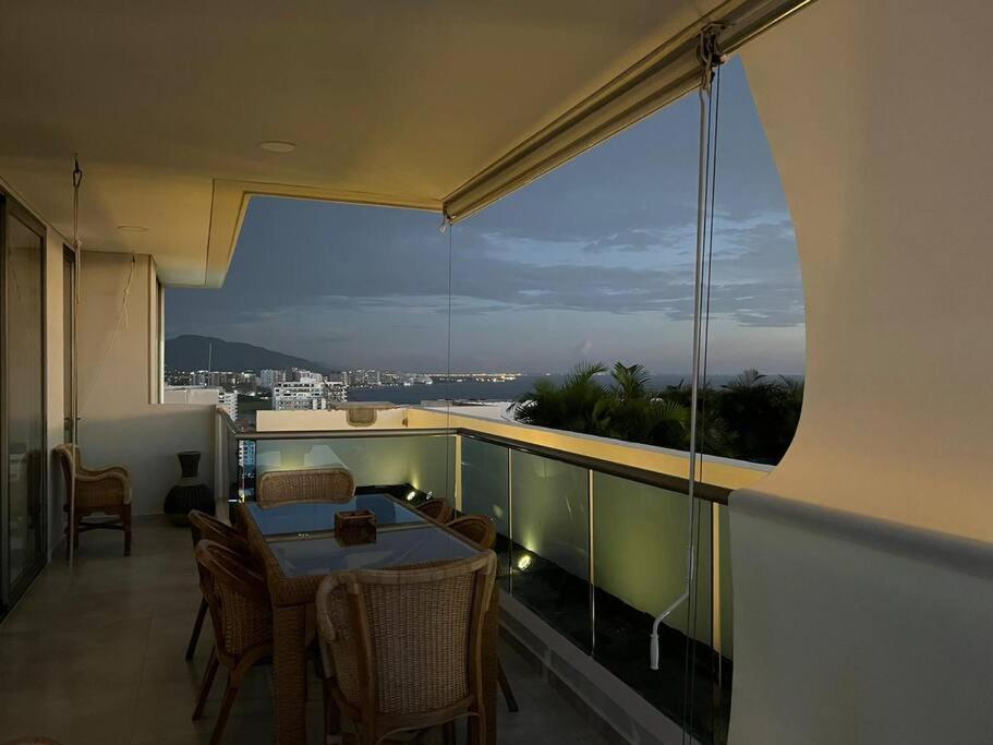 Apartamento en piso 20 con vista espectacular al mar, Sierra Nevada y Jardín privado en Santa Marta Exterior foto