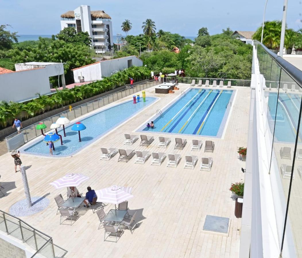 Apartamento en piso 20 con vista espectacular al mar, Sierra Nevada y Jardín privado en Santa Marta Exterior foto